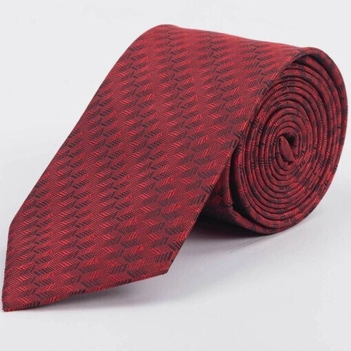Аренда галстука бордового цвета с узором для мужского костюма