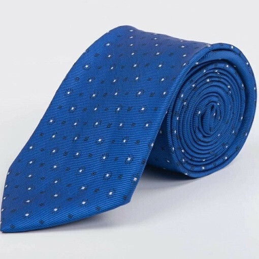 Аренда галстука синего цвета с белым узором для мужских костюмов