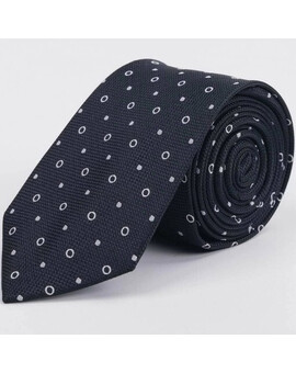 Черный фактурный галстук напрокат с белым узором для мужского костюма, изображение 1