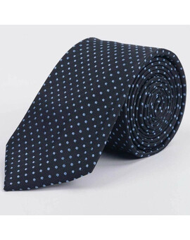 Черный галстук в аренду с голубым узором круглой формы для мужского костюма, изображение 1