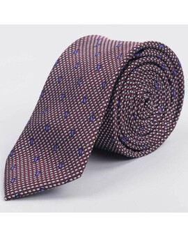 Арендовать бордовый галстук с фиолетовым узором для мужского костюма, изображение 1