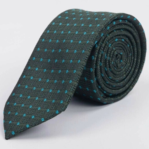 Арендовать зеленый галстук с голубым узором для мужских костюмов