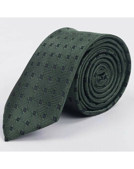 Арендовать зеленый галстук с черным узором для мужского костюма, изображение 1