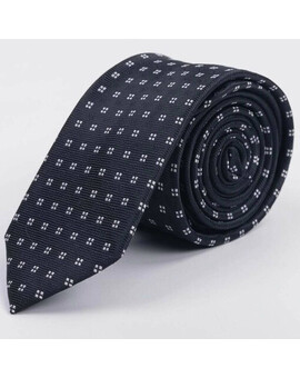 Арендовать черный галстук с белым узором для мужского костюма, изображение 1