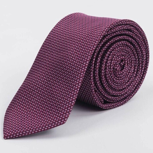 Арендовать галстук бордового цвета с мелким белым узором для мужских костюмов