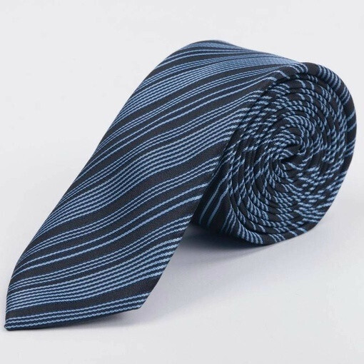 Аренда голубого галстука в полоску мульти для мужских костюмов