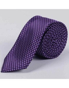 Аренда фиолетового галстука с мелким шахматным узором для мужского костюма, изображение 1