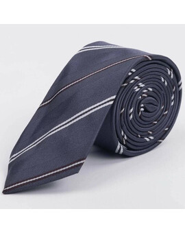 Аренда серого галстука в белую полоску мульти для мужских костюмов, изображение 1