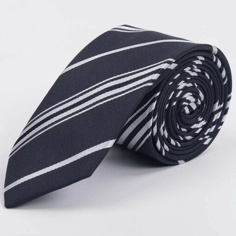 Прокат черного галстука в белую полосу мульти для мужского костюма