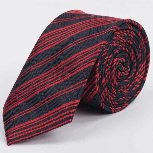 Прокат красного галстука в черную полоску мульти для мужских костюмов