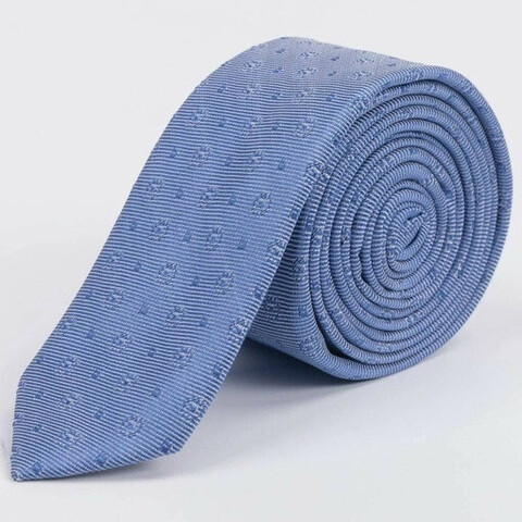 Прокат узкого голубого галстука с узором для мужских костюмов