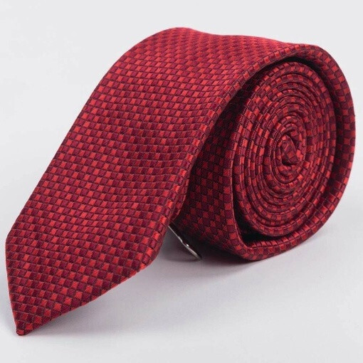 Прокат галстука бордового цвета с шахматным узором для мужских костюмов