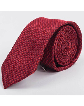 Прокат галстука бордового цвета с шахматным узором для мужских костюмов, изображение 1