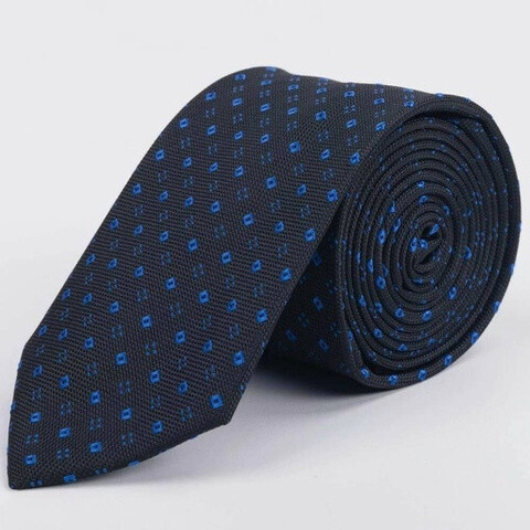 Прокат галстука черного цвета с синим ромбовидным узором для мужских костюмов