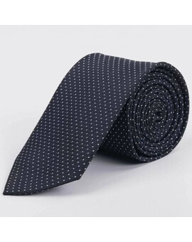 Арендовать черный галстук с белым точечным узором для мужских костюмов, изображение 1