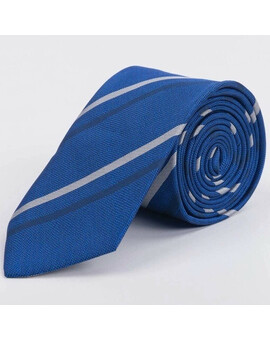 Арендовать галстук синего цвета с разноцветными полосами для мужских костюмов, изображение 1