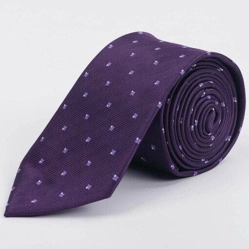 Арендовать фиолетовый галстук в полоску с крупным пиксельным узором для мужских костюмов