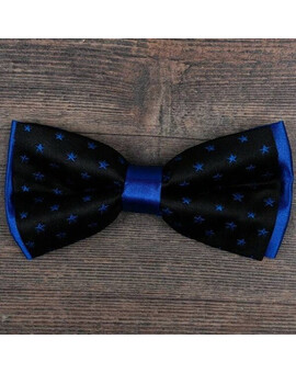 Аренда бабочки синего цвета с узором звезд для мужских костюмов, изображение 1