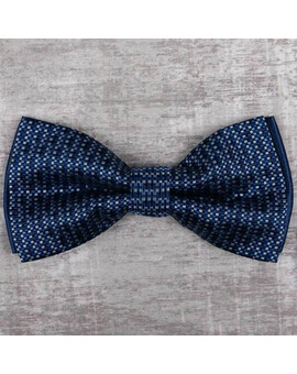 Аренд бабочки темно-синего цвета в мелкую клетку для мужских костюмов, изображение 1