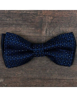 Аренда бабочки синего цвета в клетку с узором для мужских костюмов, изображение 1