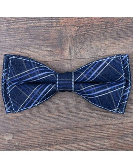 Аренда бабочки синего цвета в крупную клетку для мужских костюмов, изображение 1