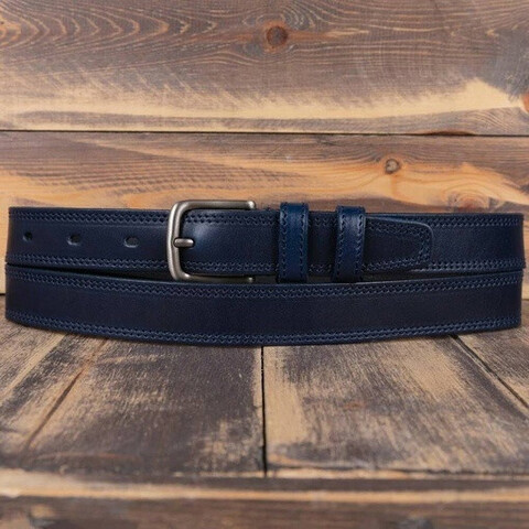 Аренда ремня синего цвета для мужского костюма