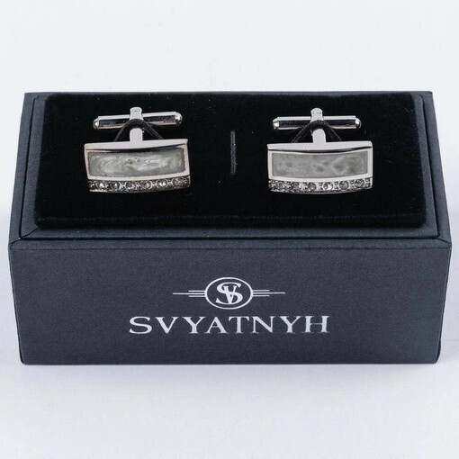 Аренда однотонных запонок с вставкой для мужских костюмов