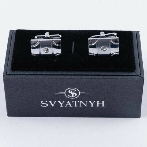 Аренда классических запонок с украшением для мужского костюма